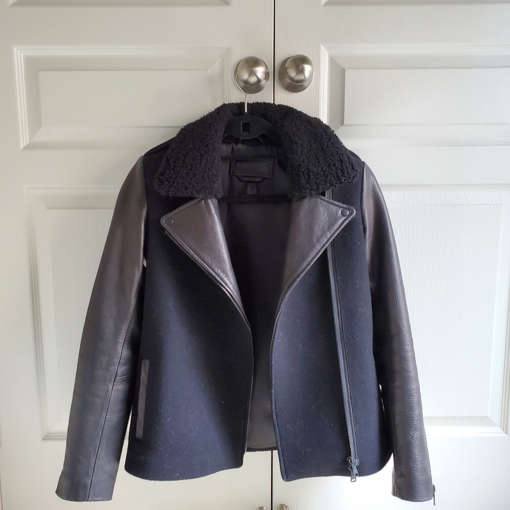 Danier Leather & Wool Biker Jacket